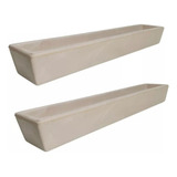 Kit 2 Jardineiras De Plantas Bege 80x15 Floreira Polietileno