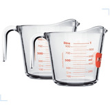 Kit 2 Jarras De Vidro Medidoras Marinex Para Microondas 1 L