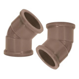 Kit 2 Joelho 85mm Soldavel 45 Pvc Amanco Marrom