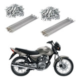 Kit 2 Jogo Raio Inox Cg 125 150 dianteiro A Disco Tras