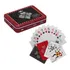 Kit 2 Jogos Baralhos Luxo Plástico Resistente Estojo De Lata
