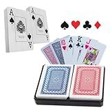 Kit 2 Jogos De Baralho Completo Naipe Grande Plástico Plastificado C Estojo Lavável Resistente Tradicional Duplo 108 Cartas Premium 100  Classico Qualidade Não Marca Prova Dágua Fácil De Embaralhar