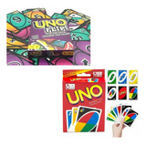 Kit 2 Jogos De Cartas Baralho Uno Flip + Uno Tradicional