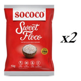 Kit 2 Kilos Coco Ralado Sococo Sweet Floco Úmido E Adoçado