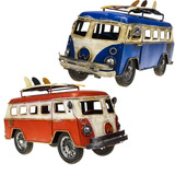 Kit 2 Kombi Furgão Miniatura Retro Metal Volkswagen Metal