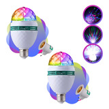 Kit 2 Lâmpada Led Globo Colorida Giratória Festa Balada Luz