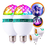Kit 2 Lampada Led Globo Colorida Rotativa Festa Boate