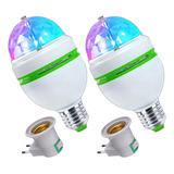 Kit 2 Lâmpada Led Globo Colorida Rotativa Giratória Festa