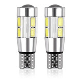 Kit 2 Lampada T10 Pingo Cambus Cree 10 Led Branca Par 12v