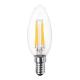 Kit 2 Lâmpada Vela E14 Filamento Led 4w 2700k 127v Clara