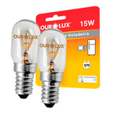 Kit 2 Lâmpadas Incandescente Geladeira microondas 15w 127v