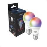 Kit 2 Lampadas Led Smart Neo Rgb Colorida Bivolt E27 Avant 110v 220v bivolt 