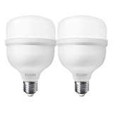 Kit 2 Lâmpadas Super Bulbo Alta Potência Led 20w 6500k Elgin Cor Da Luz Branco frio 110v 220v