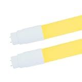Kit 2 Lâmpadas Tubular Amarelo 10w De Led T8 60cm Bivolt