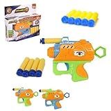 KIT 2 Lançador De Dardos Brinquedo Infantil PISTOLA ARMA LANÇA 5 DARDOS MACIOS SEGURO QUE GRUDA ULTRA MIRA ARMINHA PRESSÃO ATIRA ACERTE O ALVO 15 CM