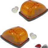 Kit 2 Lanterna Teto Caminhao Onibus Adaptação Lâmpada Led