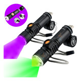 Kit 2 Lanternas Neon Uv E Led Verde Tatico Caça Com Zoom