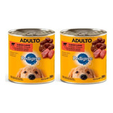 Kit 2 Lata Pedigree Cães Adultos Carne Ao Molho 290g