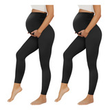 Kit 2 Legging Gestante Preto Maternidade Roupa Grávida Mãe