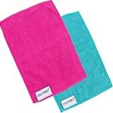 Kit 2 Lenços Mágico Premium 20x30cm Original Microfibra Limpa Óculos Celular Câmera Flanela Maior Absorção Maciez Lavável 1 Cor Rosa E 1 Cor Azul