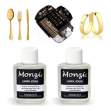 Kit 2 Limpa Jóias Ouro Monzi 35ml Original Liquido Utencílio