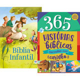 Kit 2 Livros | 365 Histórias Bíblicas Narradas Com Carinho + Bíblia Infantil