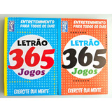 Kit 2 Livros 365 Jogos Caça Palavras Letrão Letra Grande