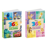 Kit 2 Livros De Colorir 365 Desenhos Para Colorir Disney Pixar E Disney Princesas E Fadas