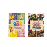 Kit 2 Livros De Colorir Princesas Disney Vingadores Marvel
