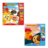 Kit 2 Livros Infantis Sonoro Bebê Sons De Animais Fazenda Galo E Leão Musical