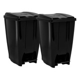 Kit 2 Lixeira De Pedal Cesto De Lixo Medio Cozinha 20 Litros