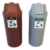 Kit 2 Lixeiras 50 Litros Reciclável Tampa Vai Vem