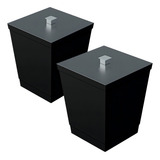 Kit 2 Lixeiras Banheiro Cozinha Cesto Black Premium 6 5l Cor Preto