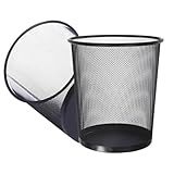 Kit 2 Lixeiras De Escritório Quarto Cesto De Metal Aramado Reforçado