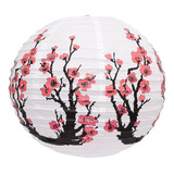 Kit 2 Luminária Japonesa Papel 40 Cm Branca Sakura Vermelha