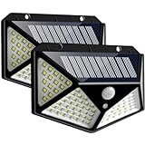 Kit 2 Luminária Lâmpada Energia Solar Com Sensor De Presensa 20W LED 100 SMD 4 Placas 3 Funções À Prova D água Arandela Carregável