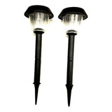 Kit 2 Luminaria Led Espeto Solar Poste De Jardim Decoracao