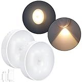 Kit 2 Luminária Led Noturna Sensor Fotocelula Movimento Motion ímã Recarregável USB Sem Fio Usual Escada Cozinha Quarto Branco Quente 