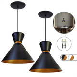 Kit 2 Luminária Lustre Pendente Berlin Alumínio Balcão 23cm