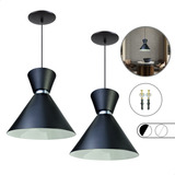 Kit 2 Luminária Lustre Pendente Dubai Alumínio 23cm Balcão