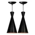 Kit 2 Luminária Pendente Cone Venturi Preto Fosco / Cobre