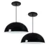 Kit 2 Luminária Pendente Meia Lua 34cm Alumínio Int Branco