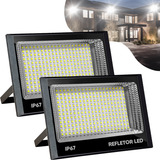 Kit 2 Luminária Refletor Super Led 300w Holofote Cor Da Luz Branco Frio 6500k Ip67 Bovolt