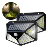 Kit 2 Luminária Solar A Prova D água Led Sensor Externa