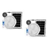 Kit 2 Luminaria Solar Interna 100w Inteligente 3 Cores Luz Estrutura Branco