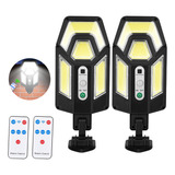 Kit 2 Luminaria Solar Jardim Poste Rua Con Sensor Movimento