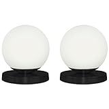 Kit 2 Luminárias De Mesa Globo Orby Preto Base Redonda