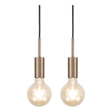 Kit 2 Luminárias Pendente Infinite Bronze Luxo Sala Cozinha