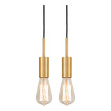 Kit 2 Luminárias Pendente Infinite Dourado Sala Cozinha