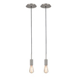 Kit 2 Luminárias Pendente Infinite Luxo Moderno Escovado Cor Prateado 110v 220v